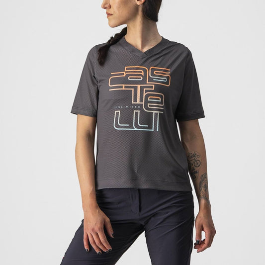 CASTELLI TRAIL TECH WOMENS TEE DARK GREY