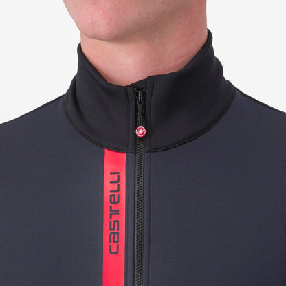 CASTELLI ENTRATA THERMAL JERSEY LIGHT BLACK/RED