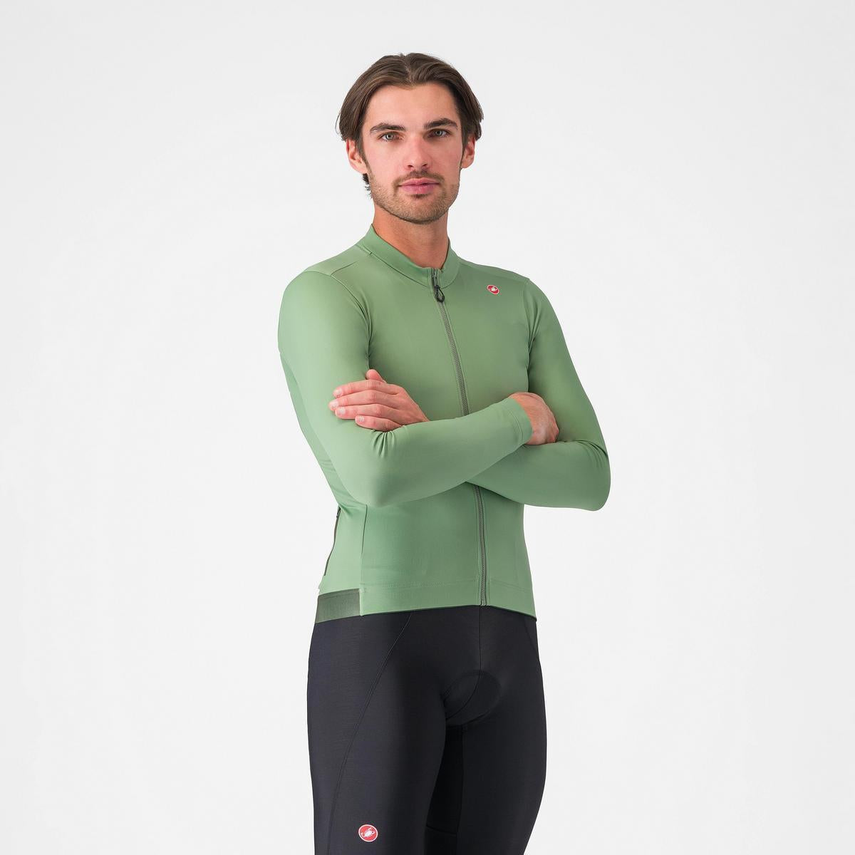 CASTELLI ESPRESSO THERMAL JERSEY GREEN PEPPER/DEEP GREEN