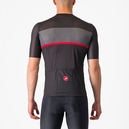 CASTELLI TRADIZIONE JERSEY LIGHT BLACK/DARK GRAY-RED