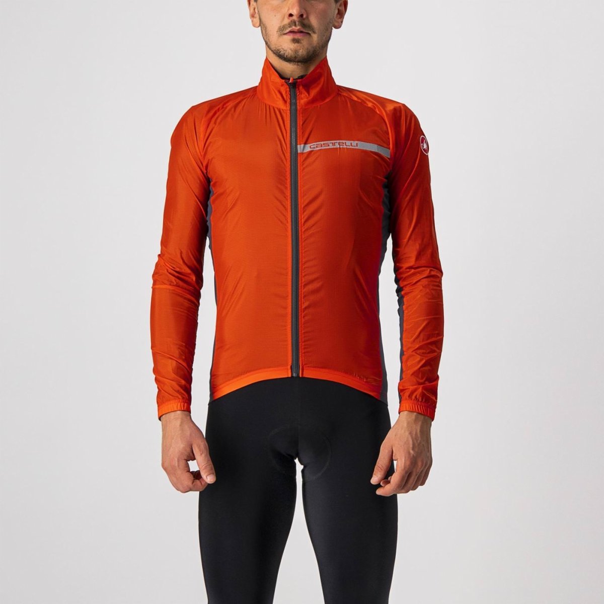 CASTELLI SQUADRA STRETCH JACKET FIERY RED/DARK GREY