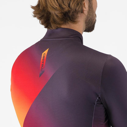 CASTELLI AMPLIFY THERMAL JERSEY DARK NIGHT SHADE/RED-VIVID ORA