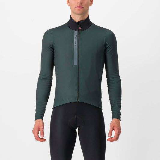 CASTELLI ENTRATA THERMAL JERSEY ROVER GREEN/BLACK