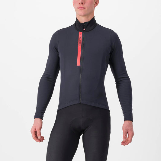 CASTELLI ENTRATA THERMAL JERSEY LIGHT BLACK/RED
