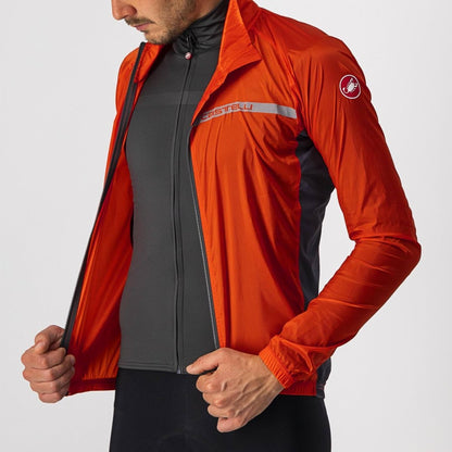 CASTELLI SQUADRA STRETCH JACKET FIERY RED/DARK GREY