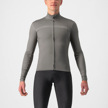 CASTELLI PRO THERMAL MID LS JERSEY NICKEL GRAY