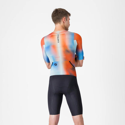CASTELLI FREE SANREMO 3 SUIT SHORT SLEEVE PAPRIKA/WINTER SKY-BLACK