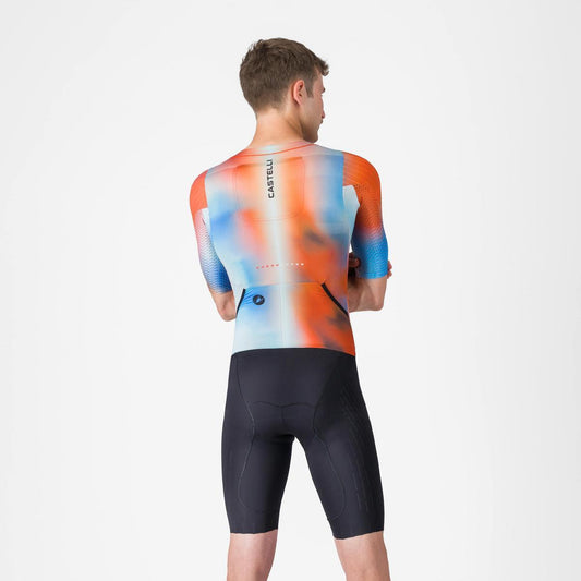 CASTELLI FREE SANREMO 3 SUIT SHORT SLEEVE PAPRIKA/WINTER SKY-BLACK