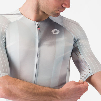 CASTELLI AERO RACE 8S JERSEY SILVER GRAY/SMOKY GRAY