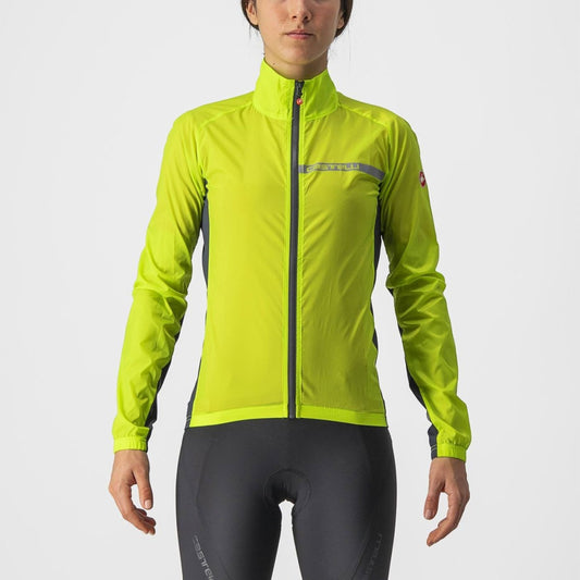 CASTELLI SQUADRA STRETCH WOMENS JACKET ELECTRIC LIME/DARK GRAY
