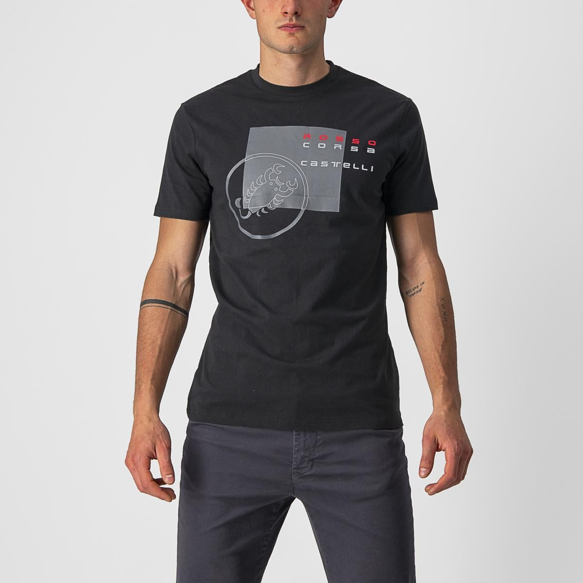 CASTELLI MAURIZIO TEE BLACK-DARK GREY-RED