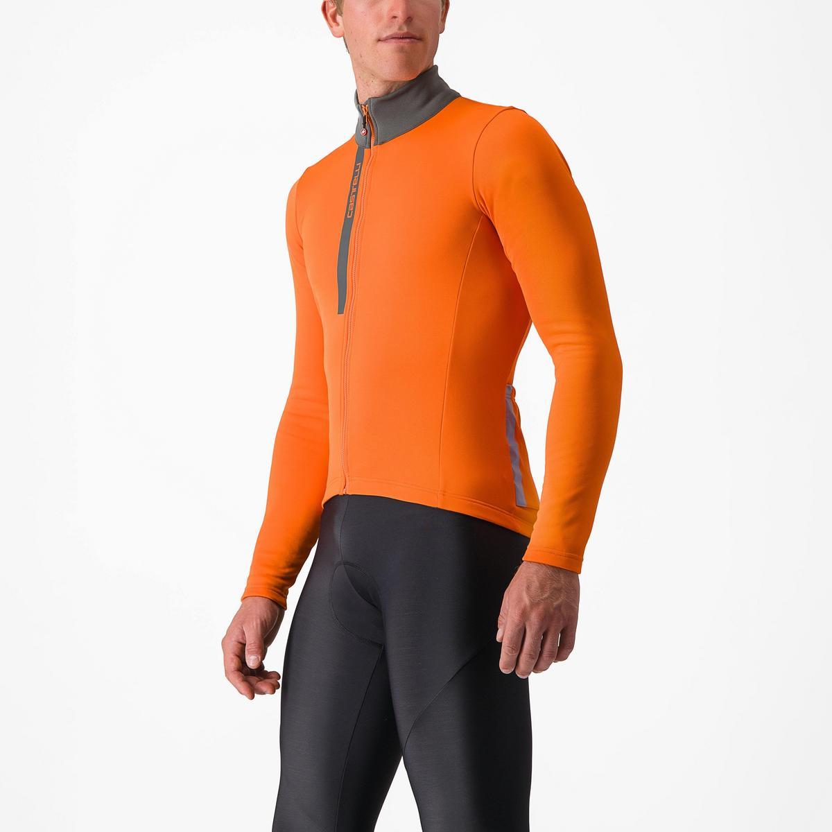 CASTELLI ENTRATA THERMAL JERSEY RED ORANGE/URBAN GRAY