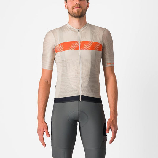 CASTELLI UNLIMITED ENDURANCE JERSEY SILVER MOON/ORANGE RUST