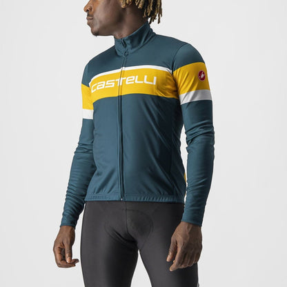 CASTELLI PASSISTA JERSEY DEEP TEAL/GOLDENROD-SILVER GRAY