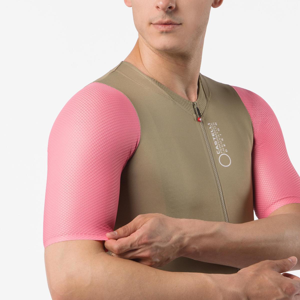 CASTELLI CORRETTO JERSEY ELMWOOD/ROSA GIRO-WHITE