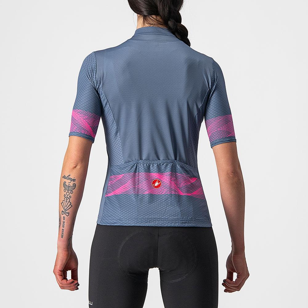CASTELLI FENICE JERSEY LIGHT STEEL BLUE & PINK FLURO