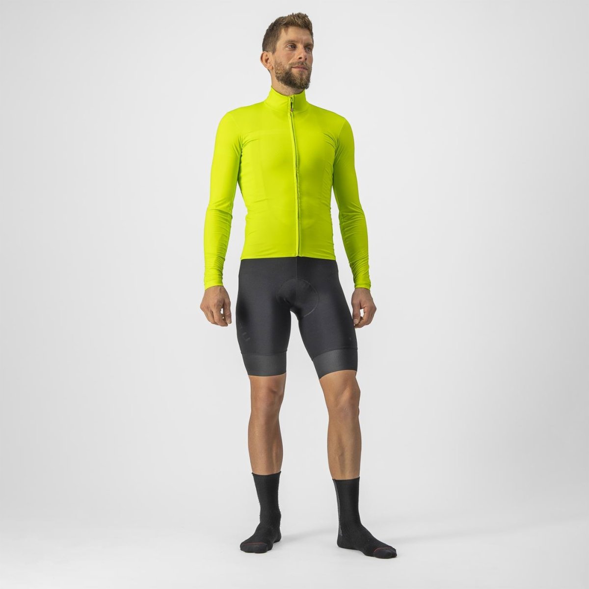 CASTELLI PRO THERMAL MID LS JERSEY ELECTRIC LIME