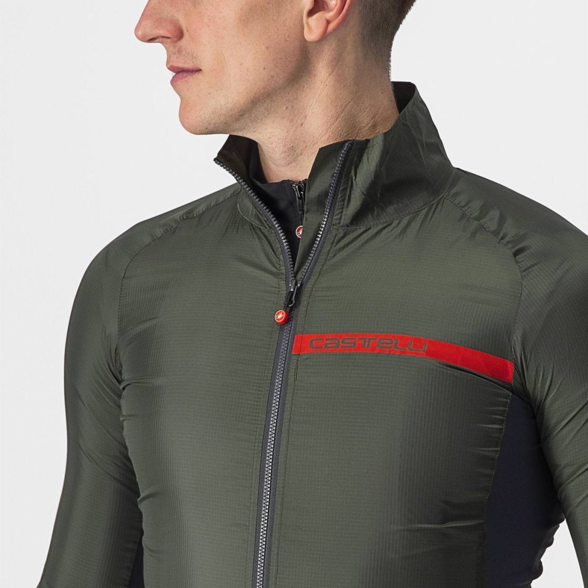 CASTELLI SQUADRA STRETCH JACKET MILITARY GREEN/DARK GRAY