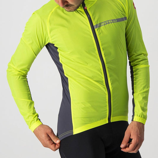 CASTELLI SQUADRA STRETCH JACKET YELLOW FLUO/DARK GREY