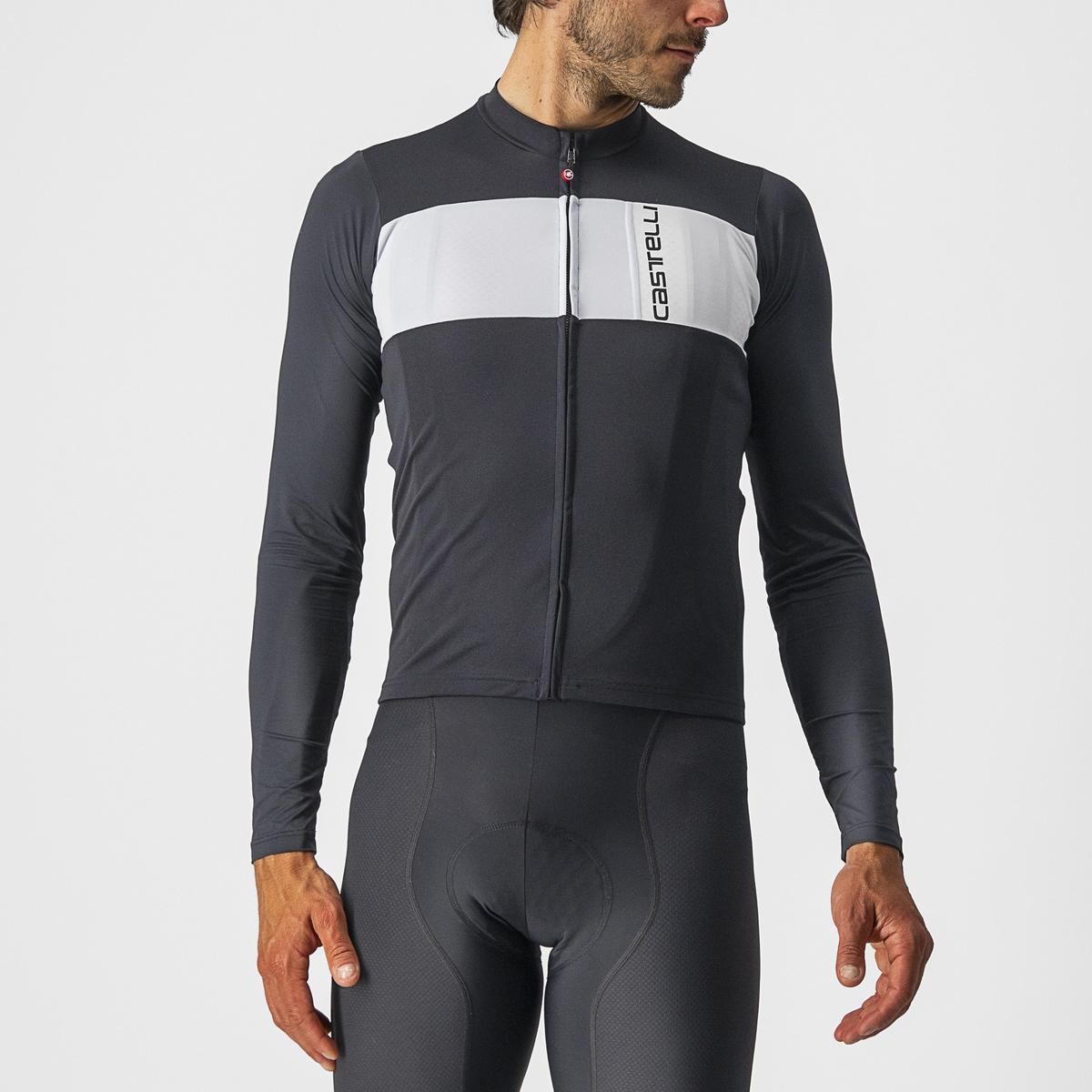 CASTELLI PROLOGO 7 LONG SLEEVE JERSEY LIGHT BLACK/SILVER GREY-IVORY