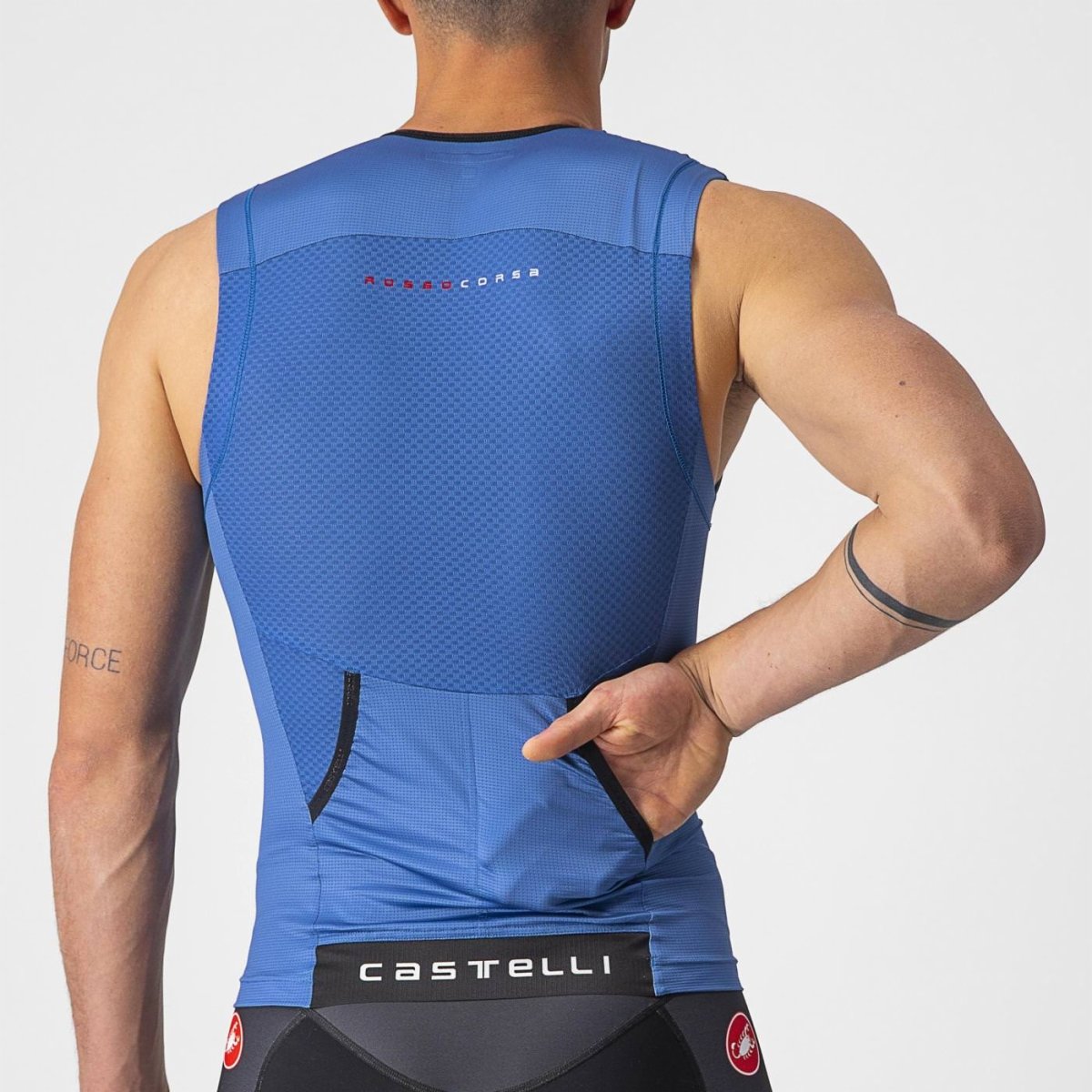 CASTELLI FREE TRI 2 SLEEVELESS TOP COBALT BLUE/ELECTRIC LIME