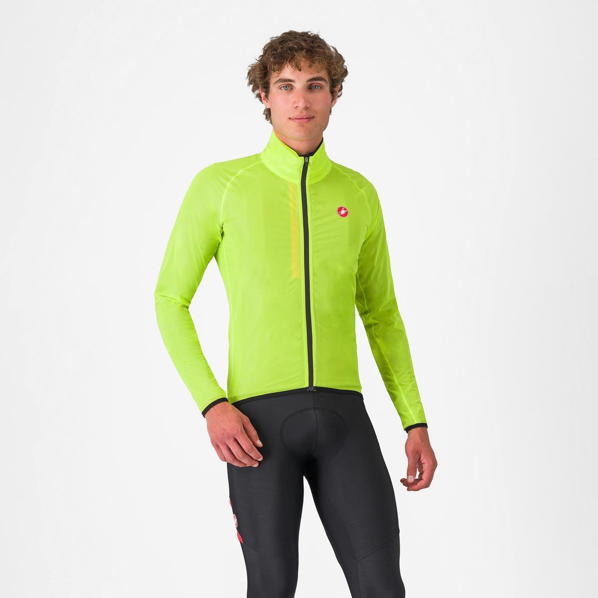 CASTELLI SQUALL SHELL JACKET ELECTRIC LIME/BLACK