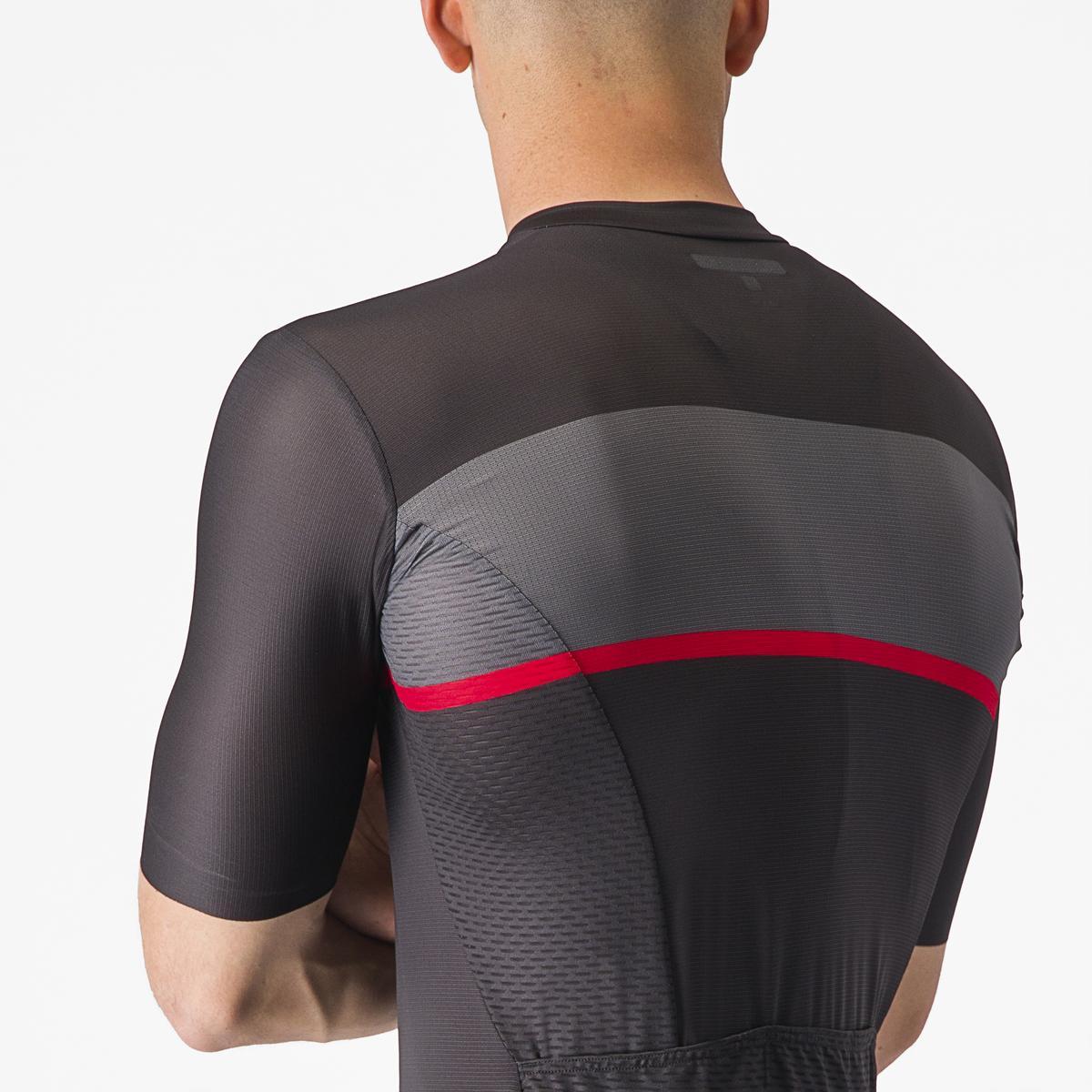 CASTELLI TRADIZIONE JERSEY LIGHT BLACK/DARK GRAY-RED