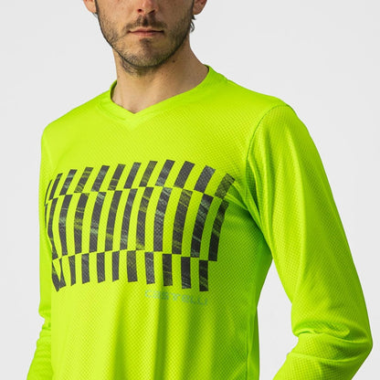 CASTELLI TRAIL TECH LONGSLEEVE TEE ELECTRIC LIME/DARK LIME