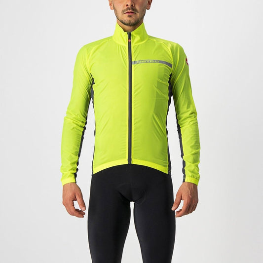 CASTELLI SQUADRA STRETCH JACKET YELLOW FLUO/DARK GREY