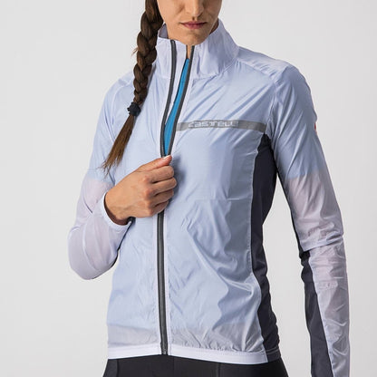 CASTELLI SQUADRA STRETCH WOMENS JACKET SILVER GRAY/DARK GRAY