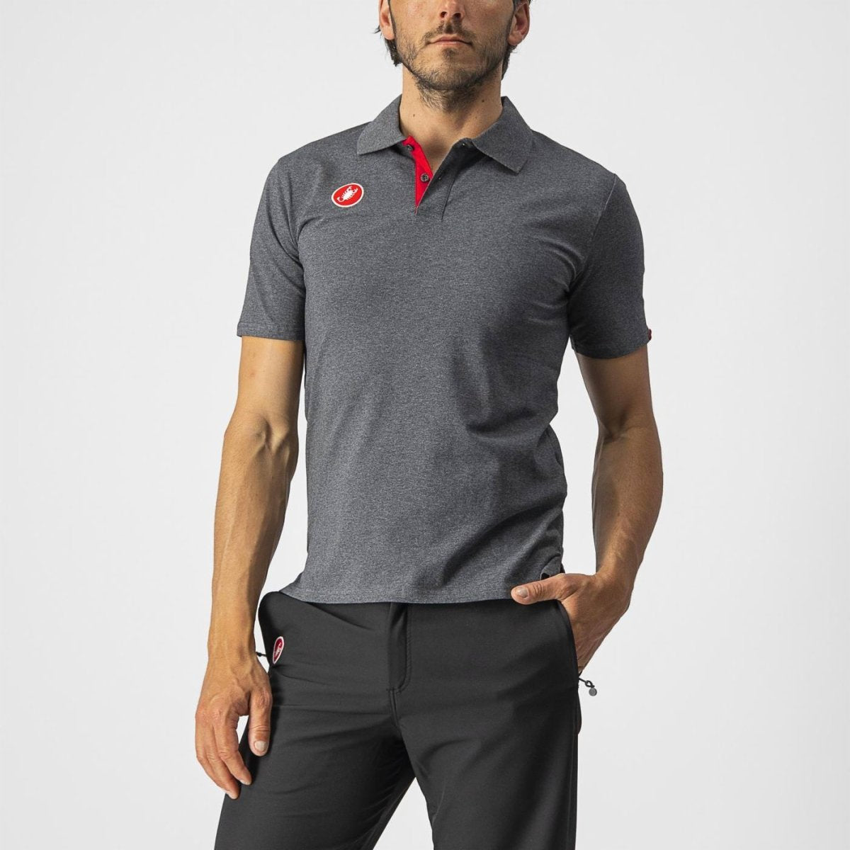 CASTELLI RACE DAY POLO MELANGE GRAY
