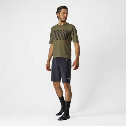 CASTELLI TRAIL TECH TEE OLIVE GREEN/DARK GREY-ORANGE