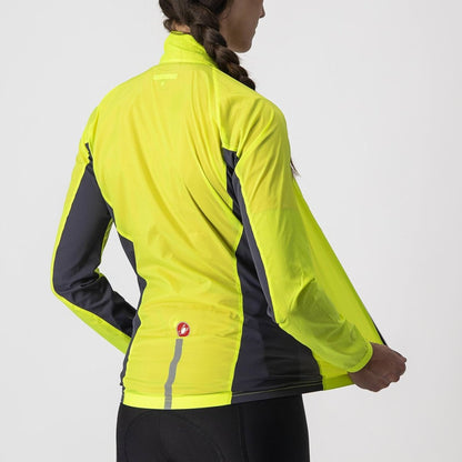 CASTELLI SQUADRA STRETCH WOMENS JACKET YELLOW FLUO/DARK GREY