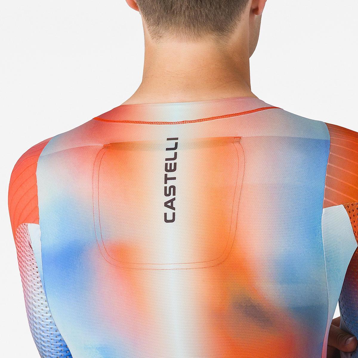 CASTELLI FREE SANREMO 3 SUIT SHORT SLEEVE PAPRIKA/WINTER SKY-BLACK