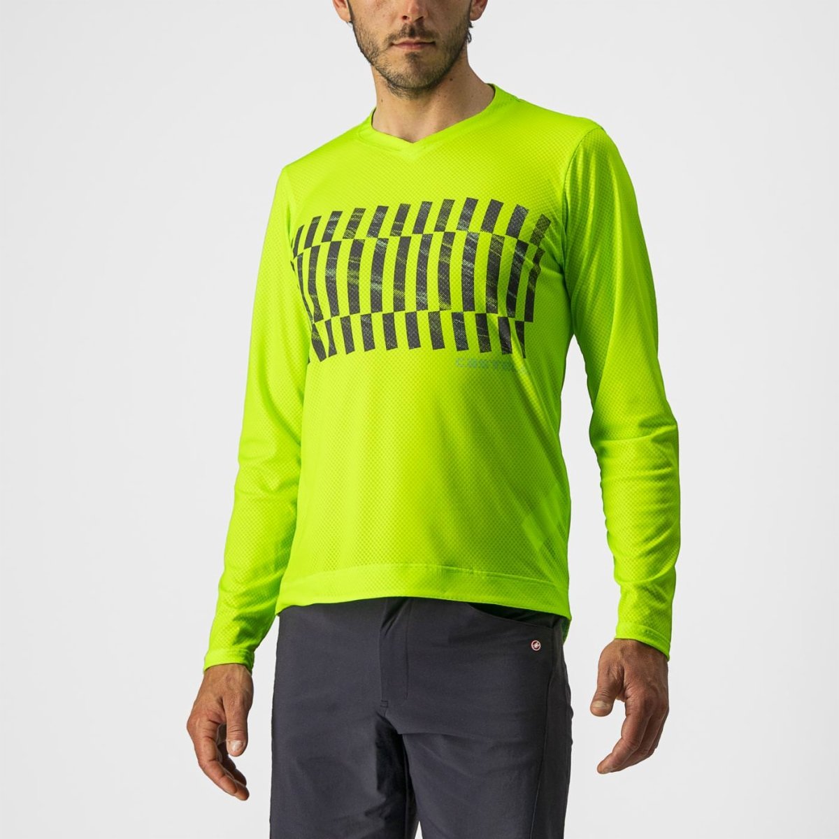 CASTELLI TRAIL TECH LONGSLEEVE TEE ELECTRIC LIME/DARK LIME