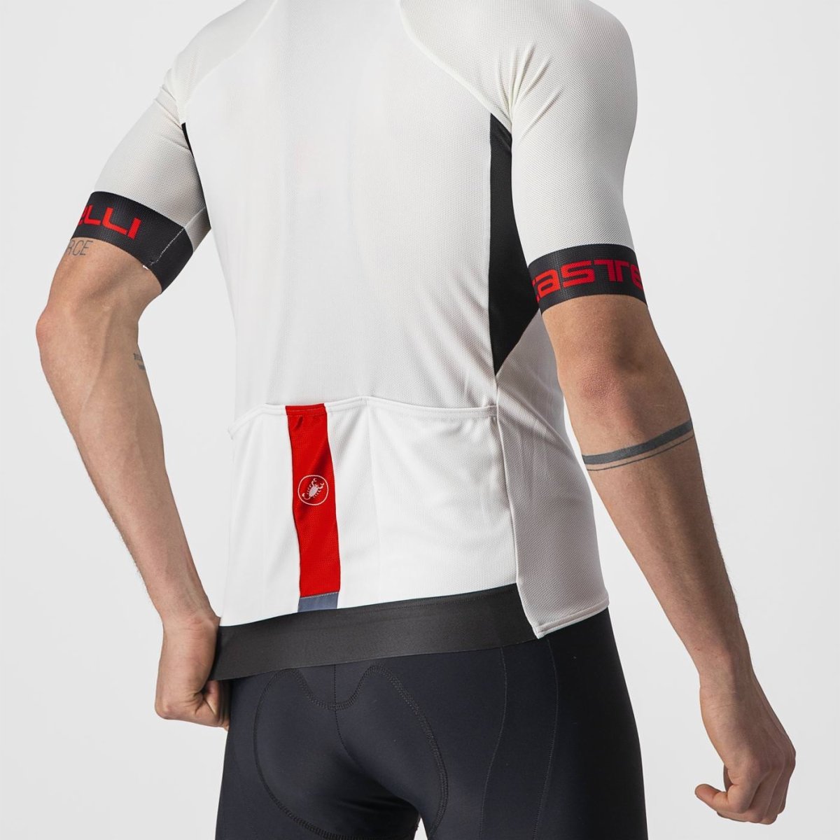 CASTELLI ENTRATA VI JERSEY IVORY & LIGHT BLACK-RED