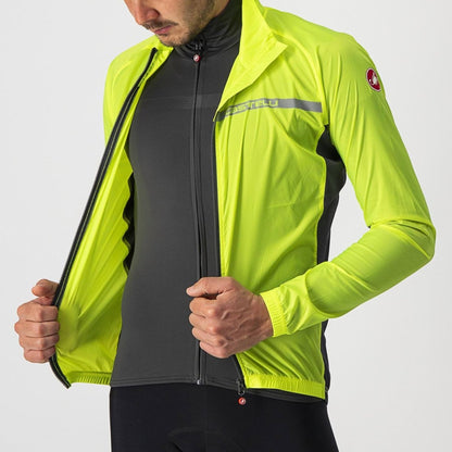 CASTELLI SQUADRA STRETCH JACKET YELLOW FLUO/DARK GREY