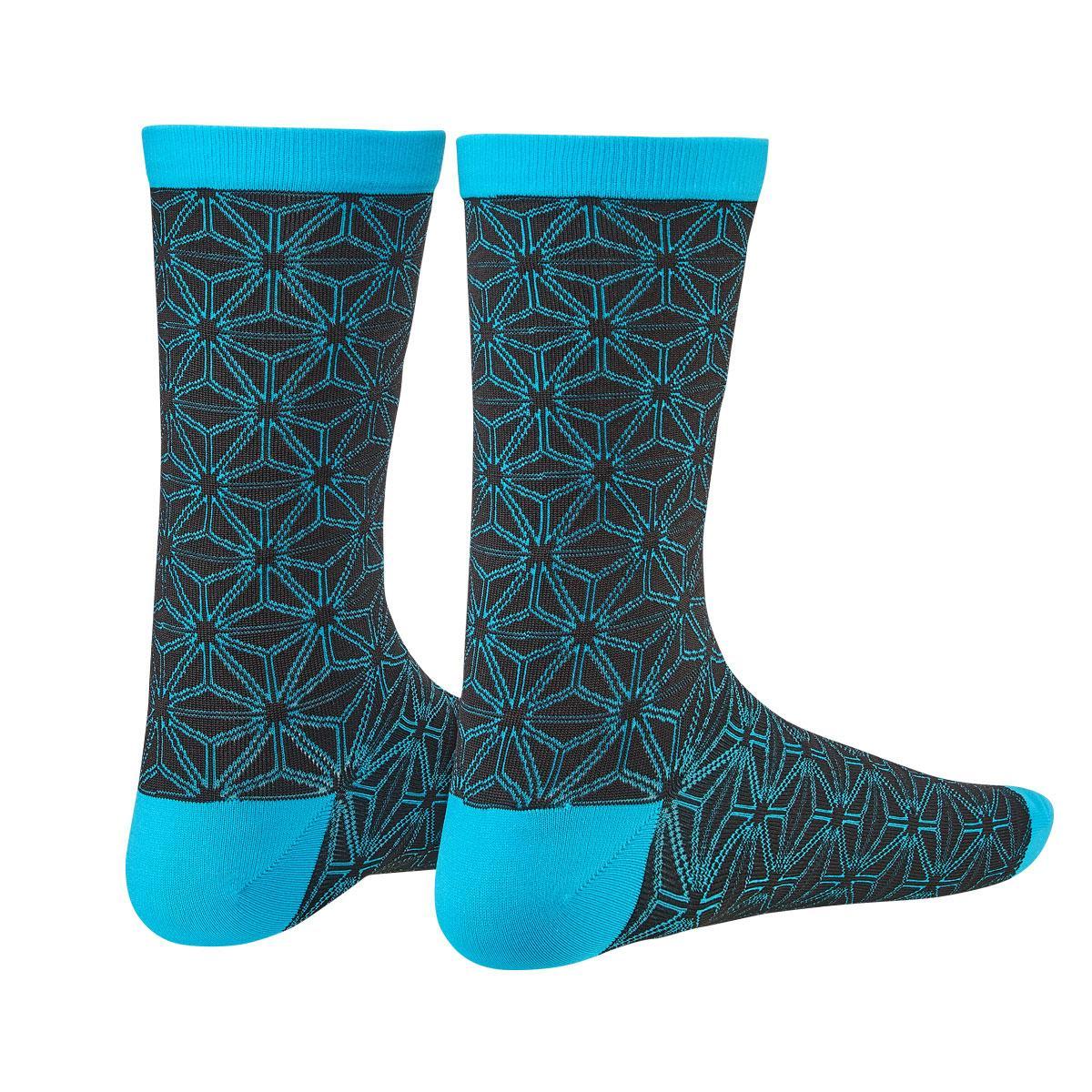 Supacaz Sock Asanoha Blk/Neon Blu S/M