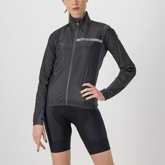 CASTELLI SQUADRA STRETCH  WOMENS JACKET LIGHT BLACK/DARK GRAY