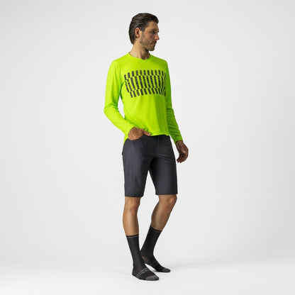 CASTELLI TRAIL TECH LONGSLEEVE TEE ELECTRIC LIME/DARK LIME