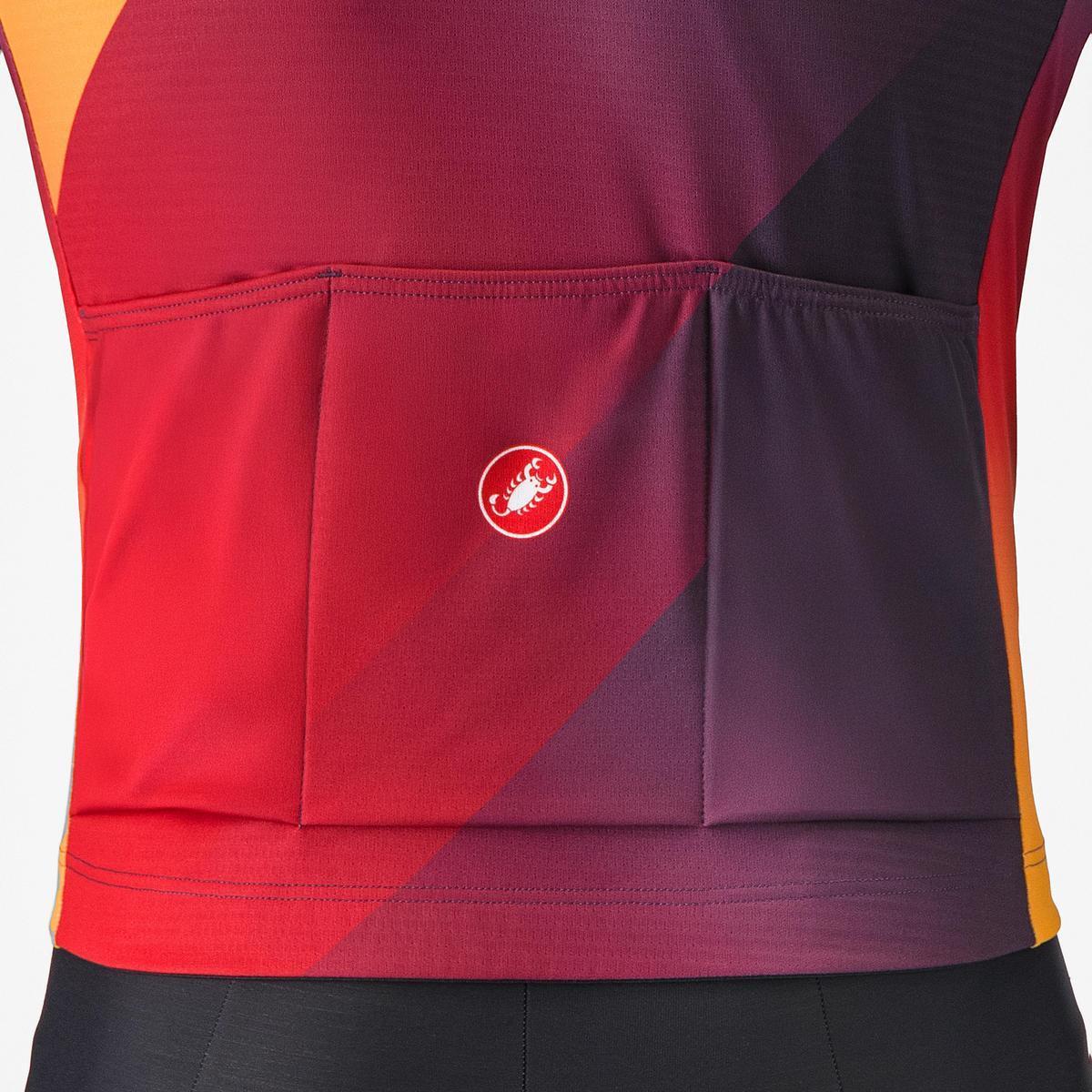 CASTELLI AMPLIFY THERMAL JERSEY DARK NIGHT SHADE/RED-VIVID ORA
