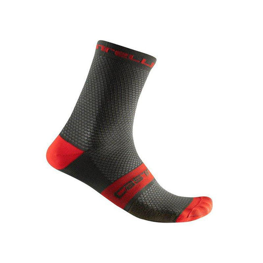 CASTELLI SUPERLEGGERA T 12 SOCKS MILITARY GREEN & FIERY RED