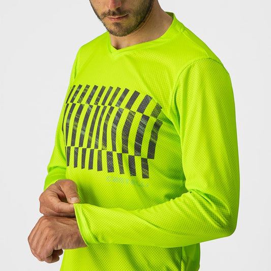 CASTELLI TRAIL TECH LONGSLEEVE TEE ELECTRIC LIME/DARK LIME
