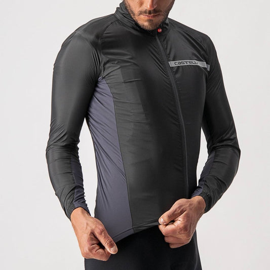 CASTELLI SQUADRA STRETCH JACKET LIGHT BLACK/DARK GRAY