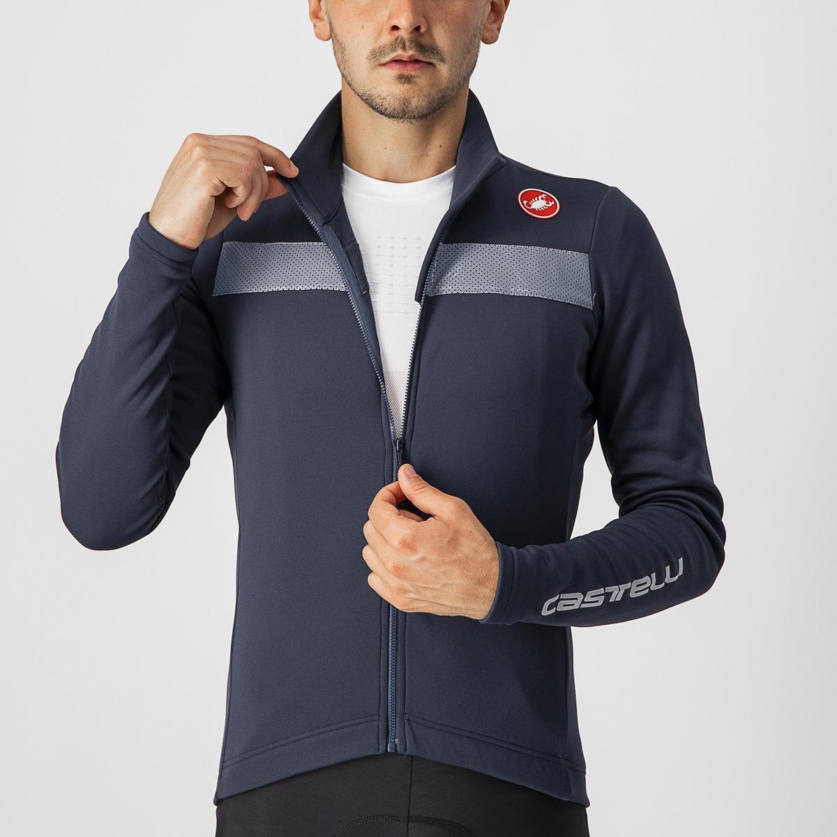 CASTELLI PURO 3 JERSEY FZ SAVILE BLUE/SILVER REFLEX