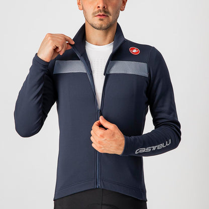 CASTELLI PURO 3 JERSEY FZ SAVILE BLUE/SILVER REFLEX