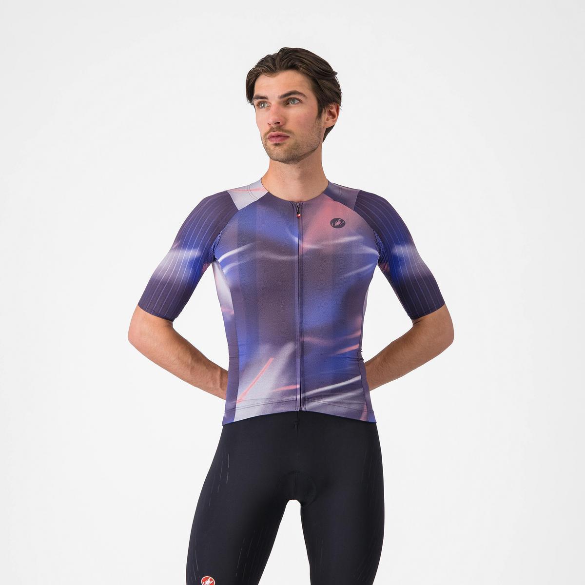 CASTELLI AERO RACE 8S JERSEY NIGHT SHADE/ROSA GIRO