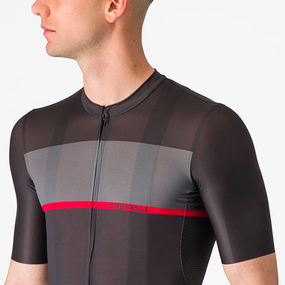 CASTELLI TRADIZIONE JERSEY LIGHT BLACK/DARK GRAY-RED