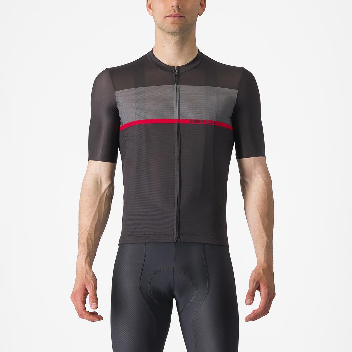 CASTELLI TRADIZIONE JERSEY LIGHT BLACK/DARK GRAY-RED