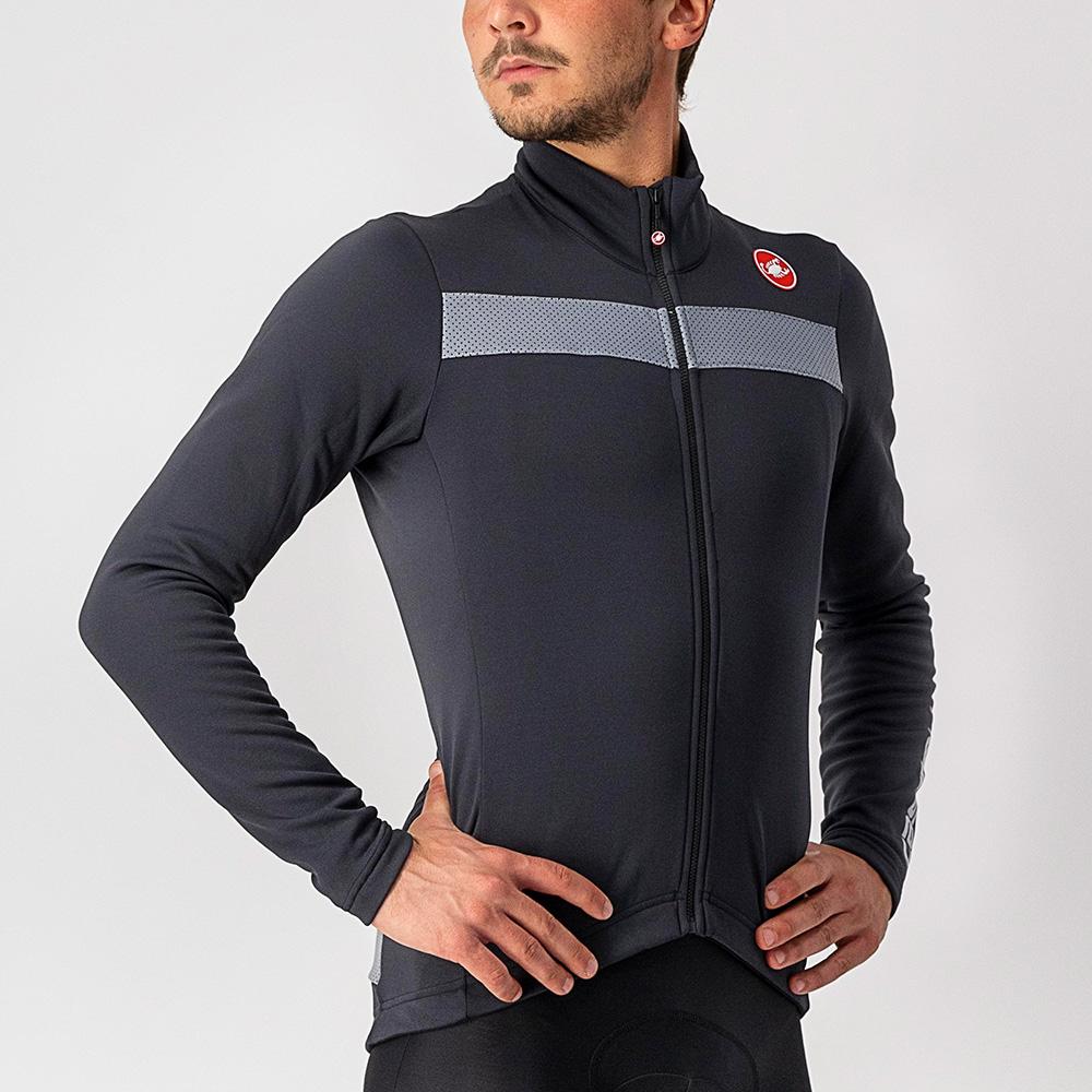 CASTELLI PURO 3 JERSEY FULL ZIP LIGHT BLACK/SILVER REFLEX